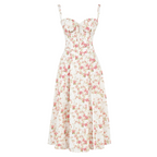 Floral Bustier Midriff Waist Shaper Dress — view 9