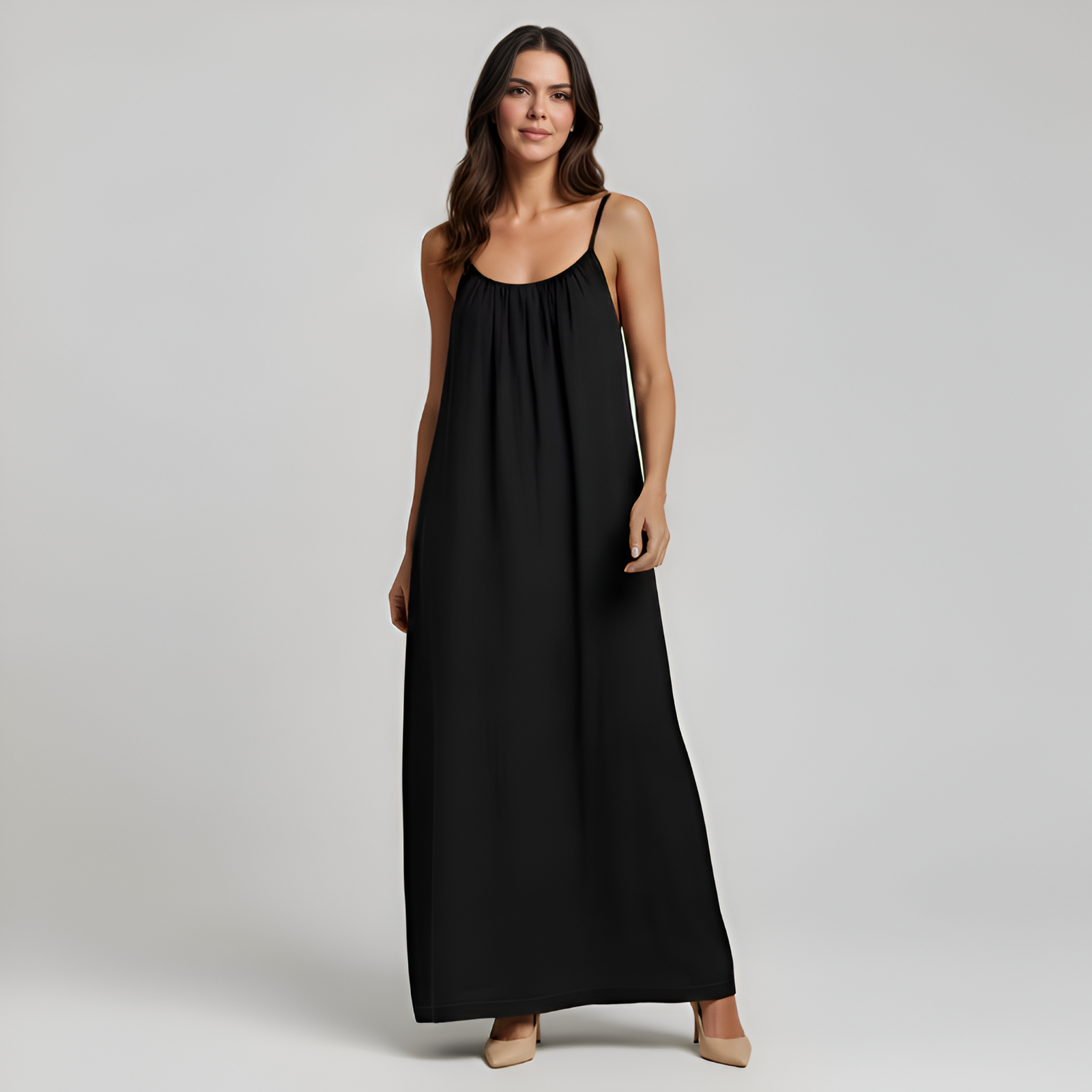 Adjustable Strap Cami Maxi Dress For Women — view 3