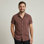 Rayon Linen Blend Button Up Shirt — view 5
