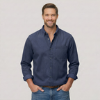 Classic Solid Long Sleeve Button Down Shirt — view 4