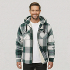 Everyday Plaid Flannel Sherpa Lined Hoodie Jacket — view 10