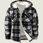 Sherpa Lined Plaid Flannel Zip Hoodie Jacket — view 14