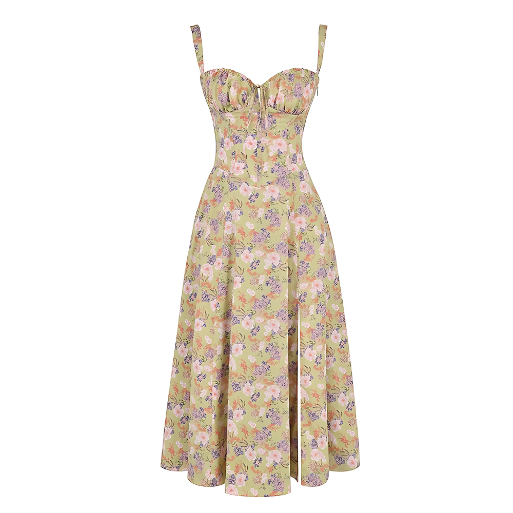 Floral Bustier Midriff Waist Shaper Dress — view 2