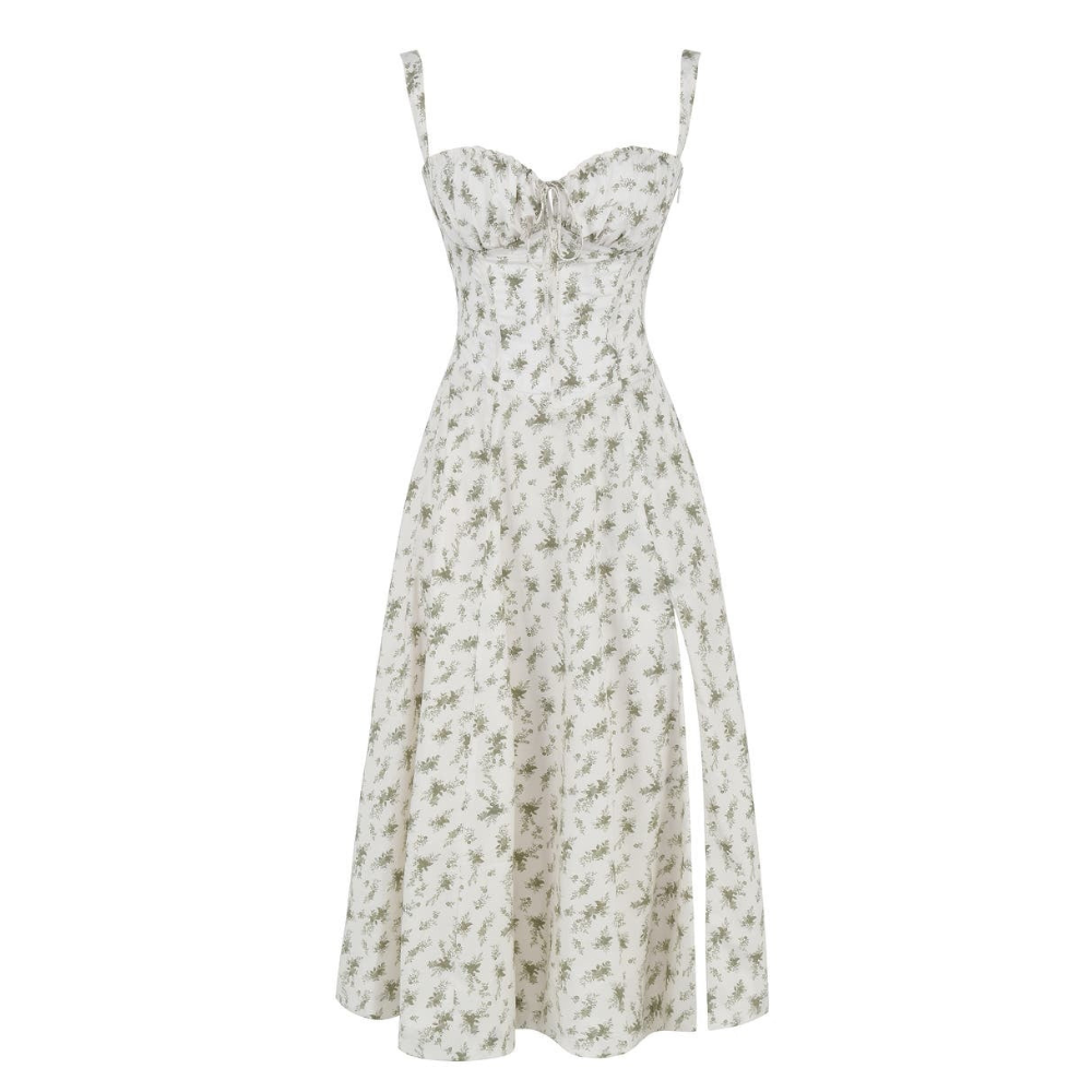Floral Bustier Midriff Waist Shaper Dress — view 4
