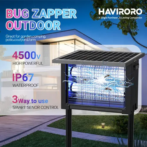 Outdoor Insect Solar Energy 4500V Electric Shock Mechanism Portable Wireless Device — view 37