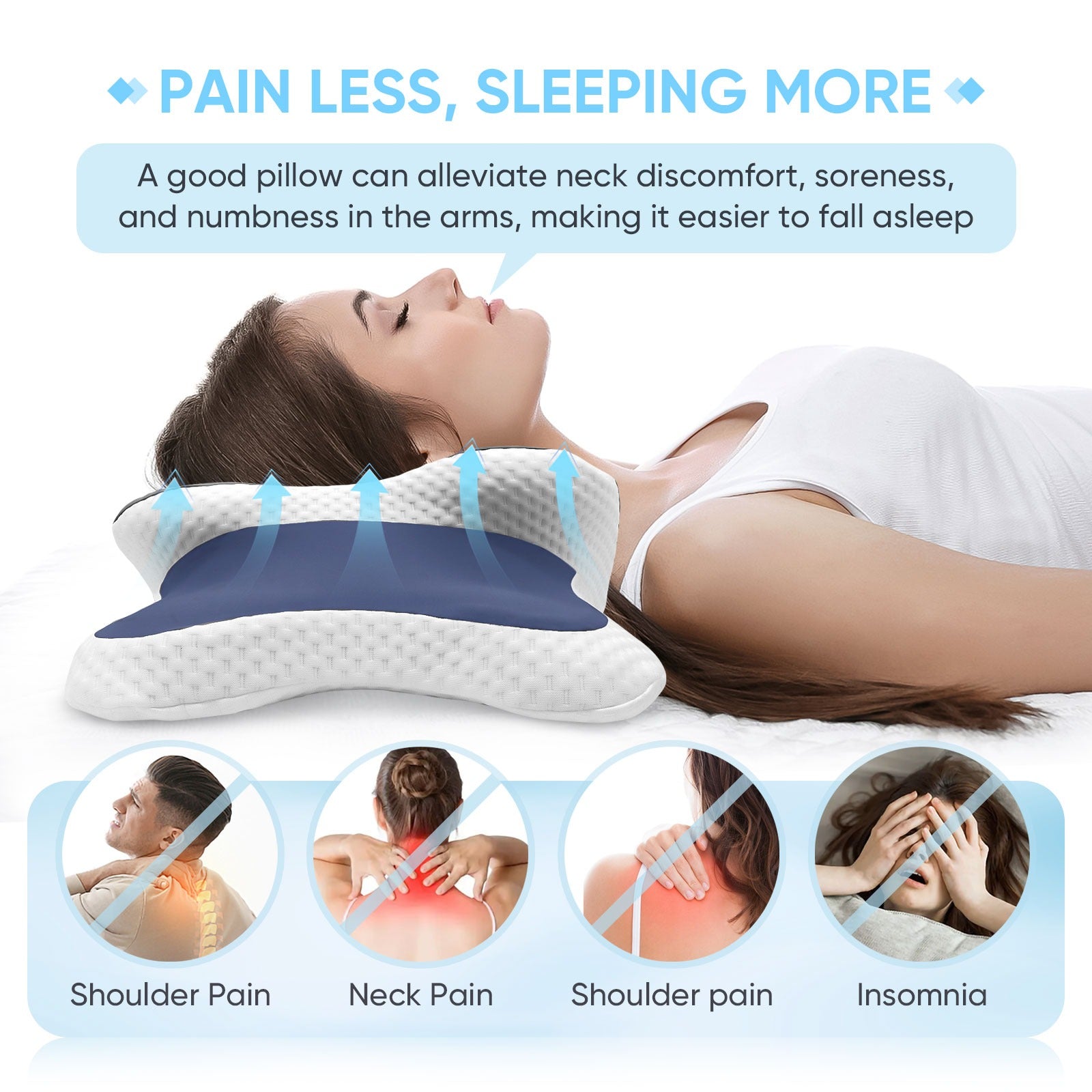 Memory Foam Cervical Pillow Neck Pain Relief — view 5