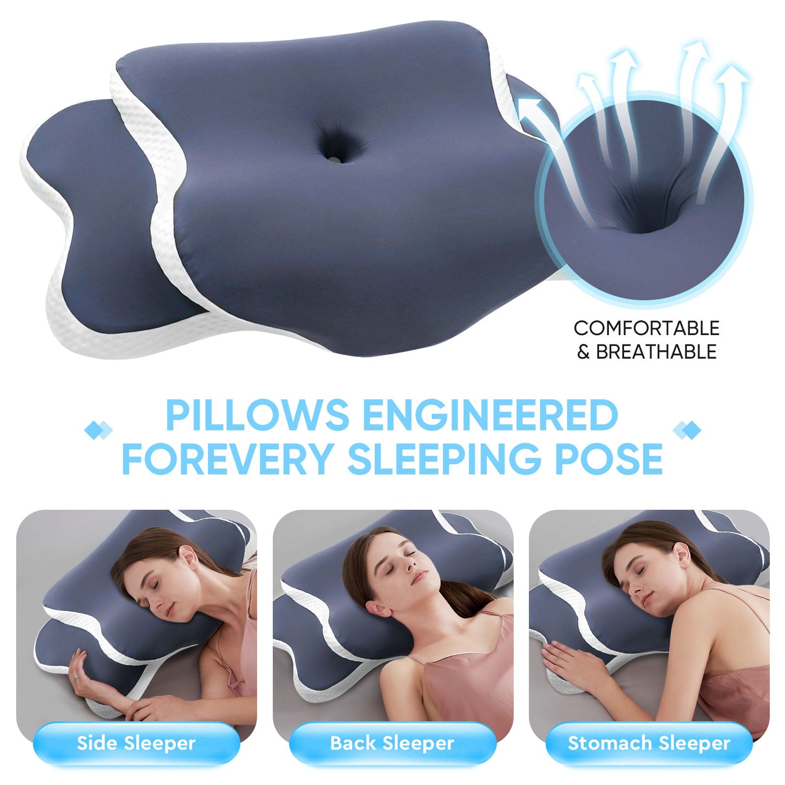 Memory Foam Cervical Pillow Neck Pain Relief — view 6