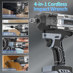 Madebut Cordless Impact Wrench, 3-Speed Electric Power Wrenches — view 3