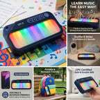 Kids Mini Piano Toy W/Rainbow Lights, Toddler Pocket Travel Piano Keyboard for 1-3, Portable Musical Instrument Toys, Mu