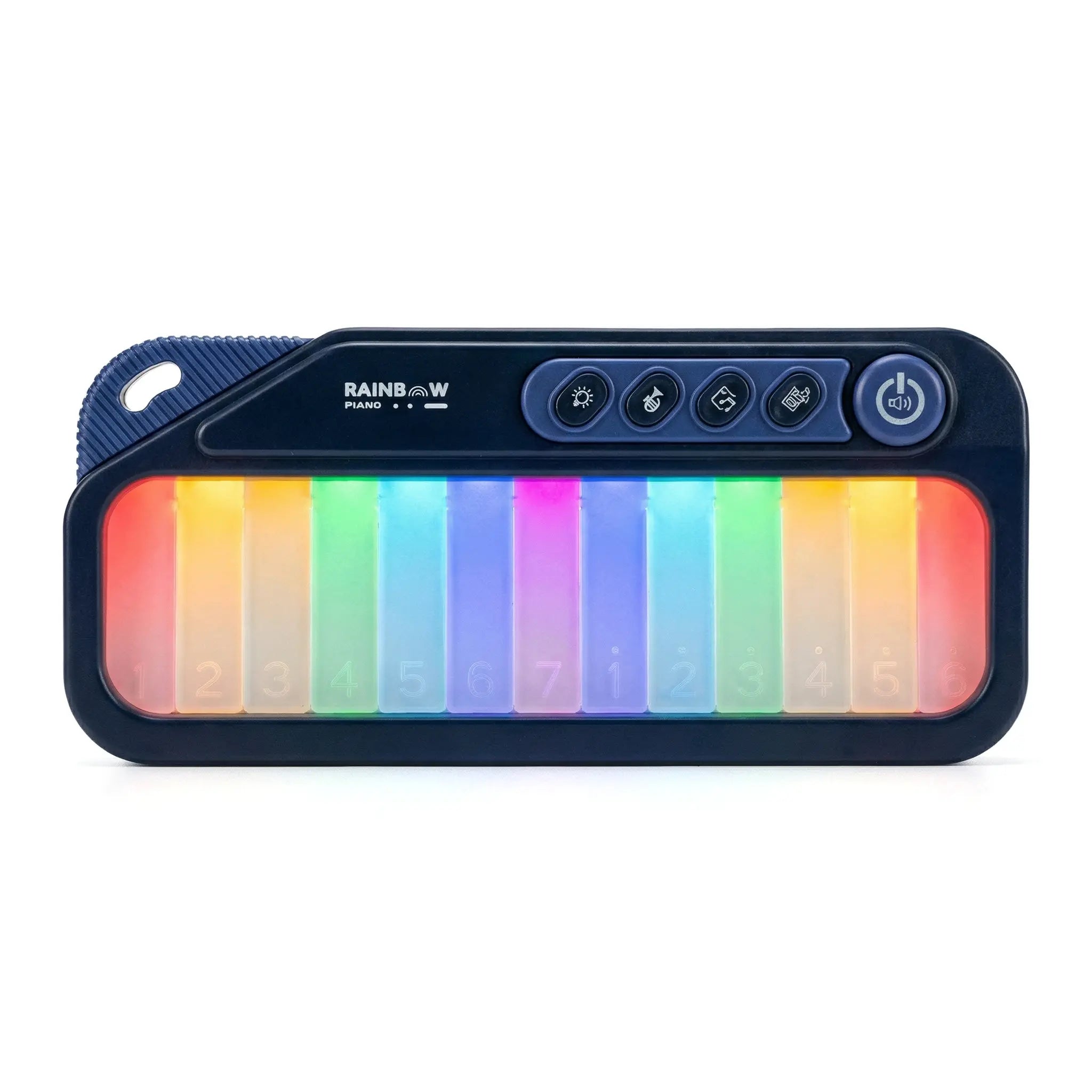 Kids Mini Piano Toy W/Rainbow Lights, Toddler Pocket Travel Piano Keyboard for 1-3, Portable Musical Instrument Toys, Mu