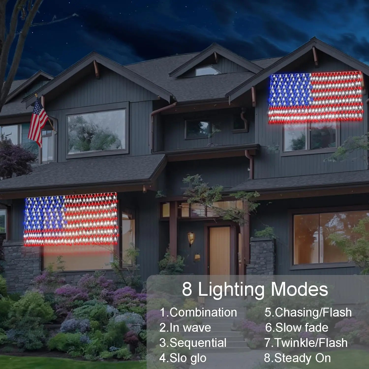 American Flag Net Lights — view 4