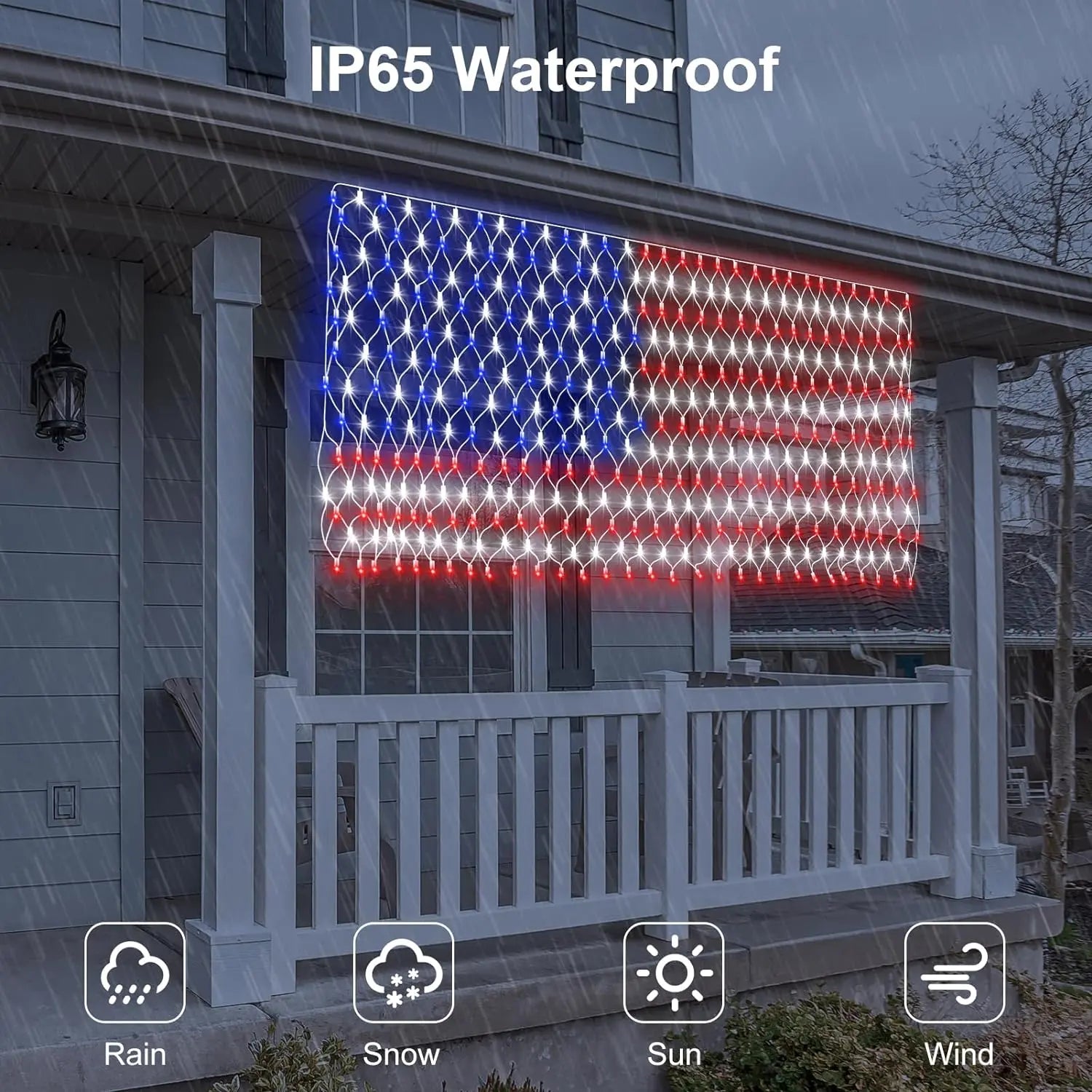American Flag Net Lights — view 6