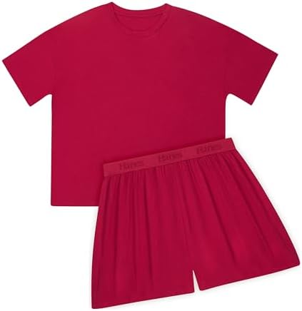 Hanes Women's Originals Supersoft Boxy T-Shirt & Sleep Shorts Set — view 5