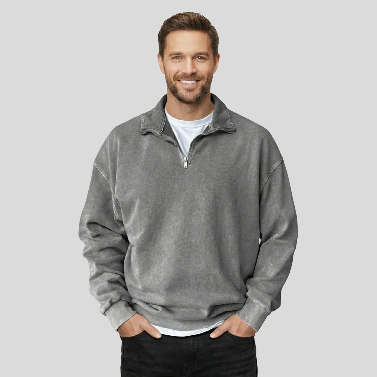 Classic Half Zip Collar Sweatshirt — view 4