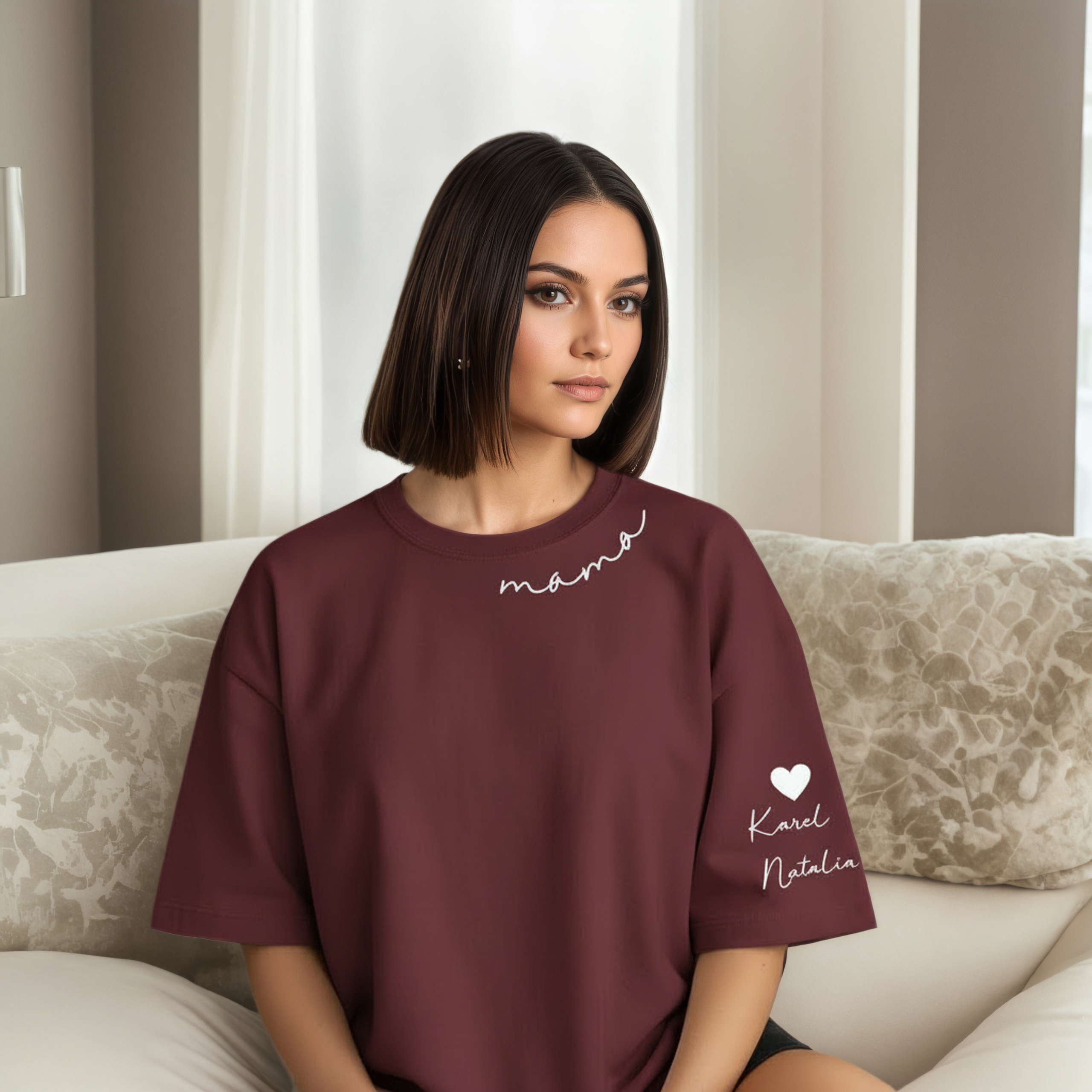 Personalized Mama Sweatshirt And Hoodie With Names On Sleeve — view 45