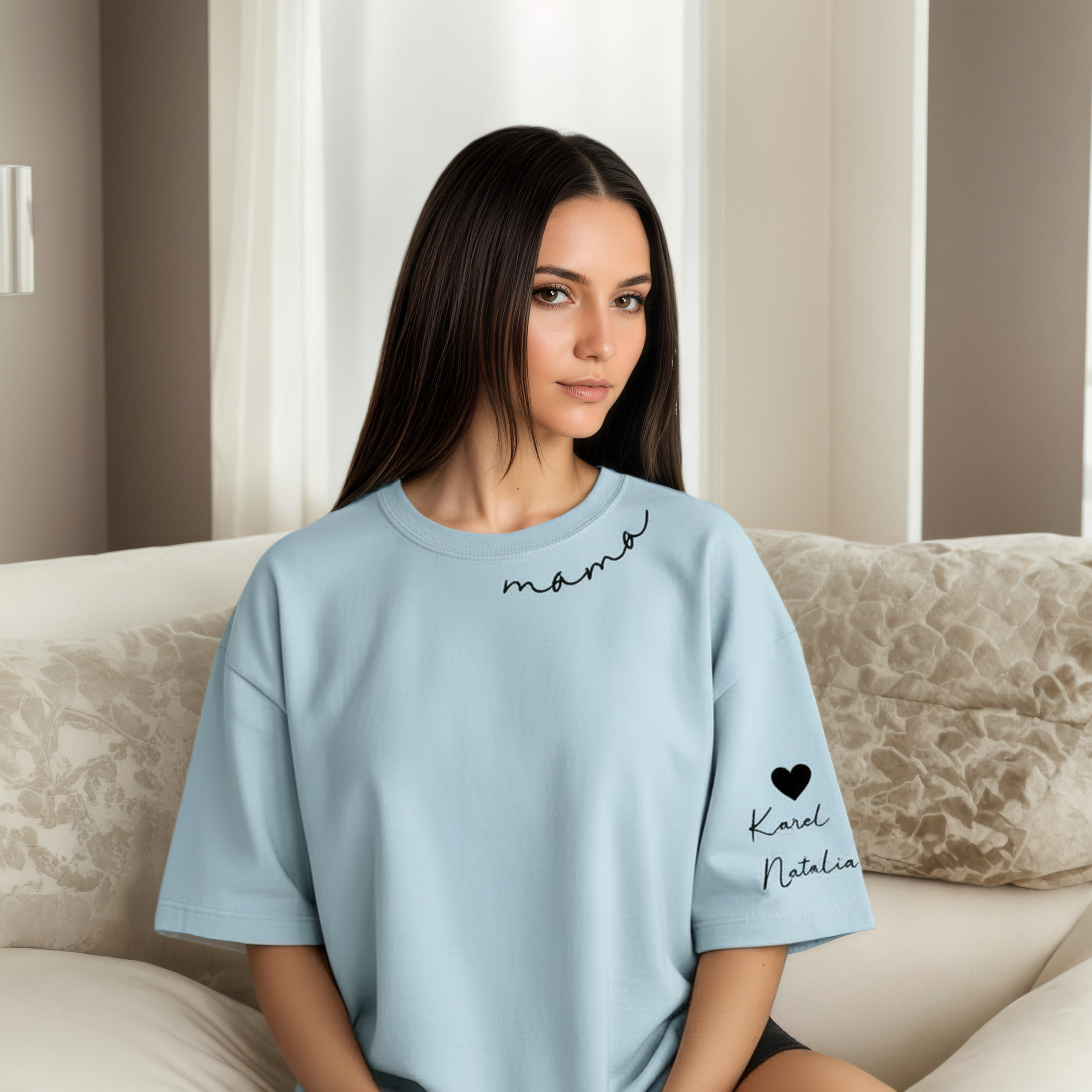 Personalized Mama Sweatshirt And Hoodie With Names On Sleeve — view 40