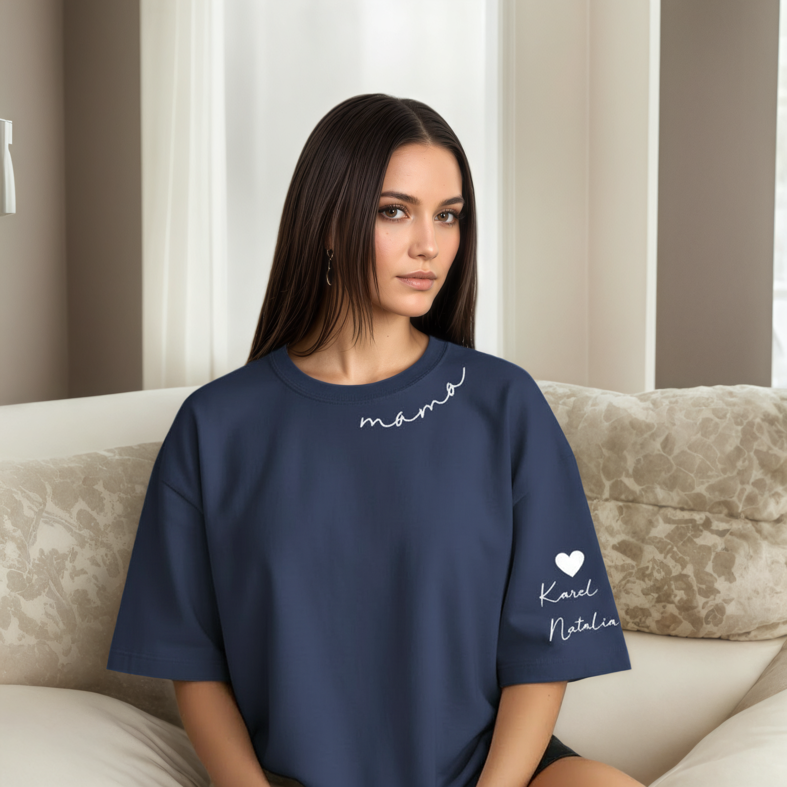 Personalized Mama Sweatshirt And Hoodie With Names On Sleeve — view 42