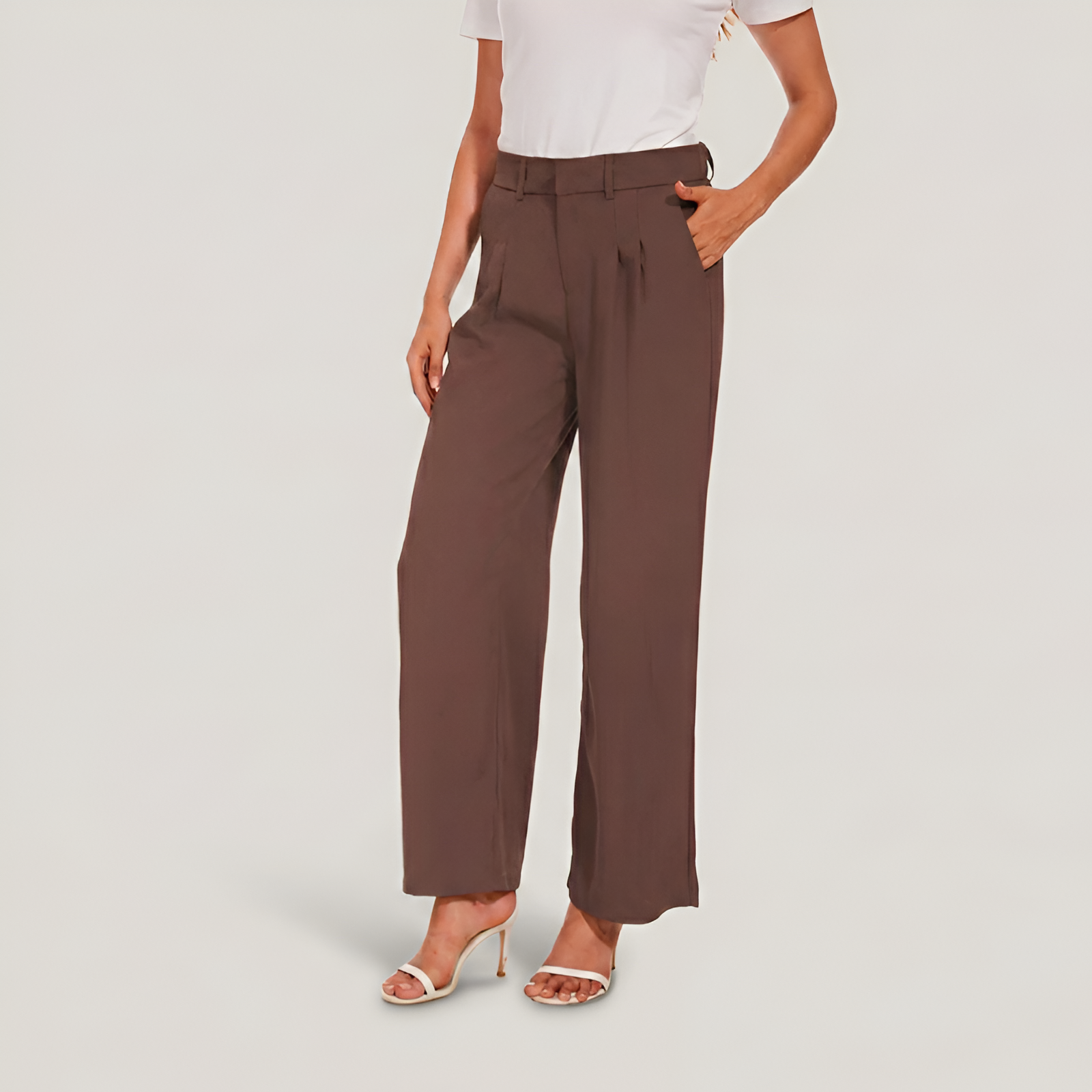 Pleated Front Tailored Full Length Pants — view 3
