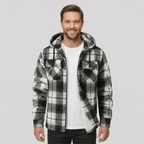 Everyday Plaid Flannel Sherpa Lined Hoodie Jacket