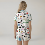 Pop Culture Print Short Sleeve Pajama Set — view 2