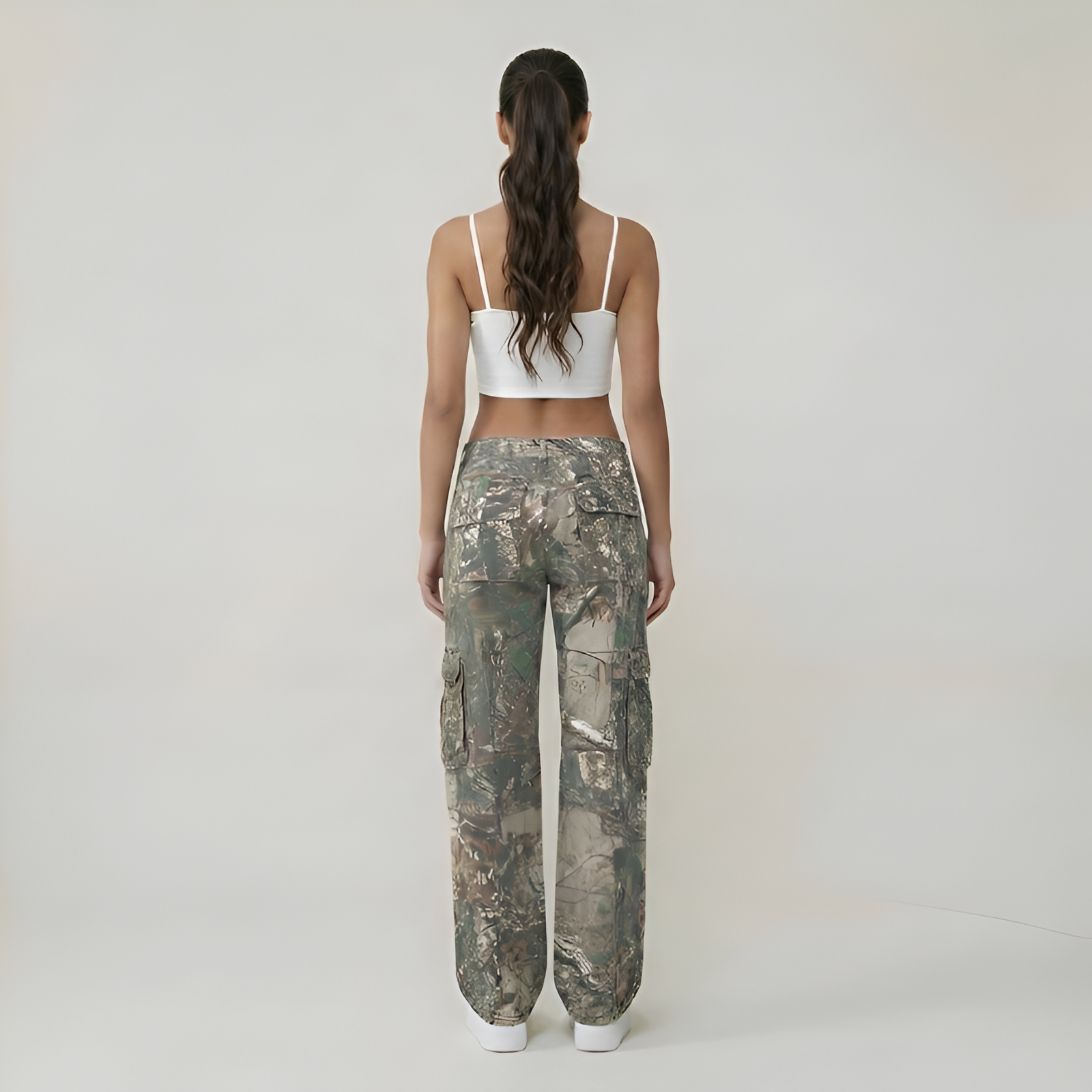 Low Rise Camouflage Multi Pocket Cargo Pants — view 3