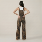 Leopard Pattern Bib Style Flared Jumpsuit — view 2
