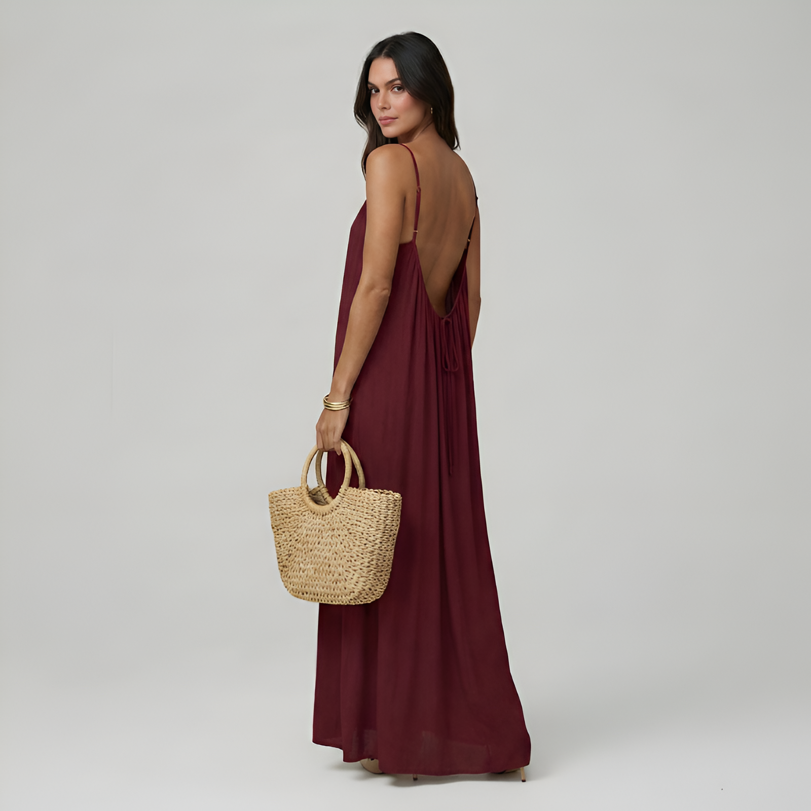 Adjustable Strap Cami Maxi Dress For Women — view 6