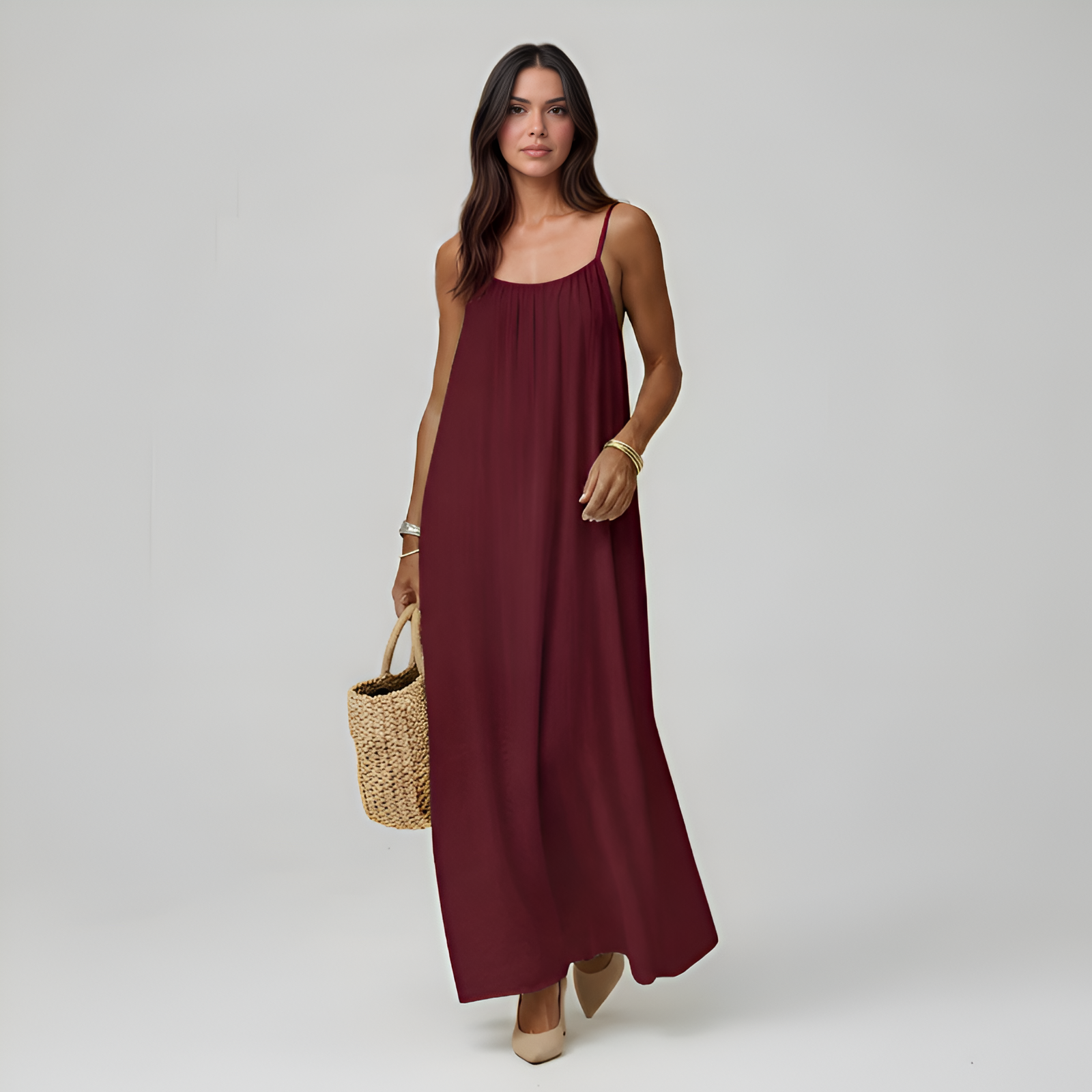 Adjustable Strap Cami Maxi Dress For Women — view 5