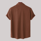 Linen Blend Short Sleeve Button Down Shirt — view 25