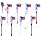 Pack of American Flag solar stake lights