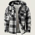 Sherpa Lined Plaid Flannel Zip Hoodie Jacket — view 15