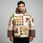 Casual Patchwork Quilt Design Everyday Hoodie — view 3