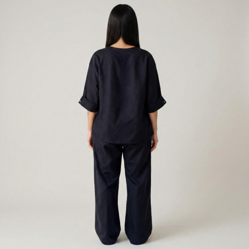 Minimal Button Up Co Ord Set For Women — view 2