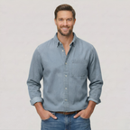 Classic Solid Long Sleeve Button Down Shirt — view 2