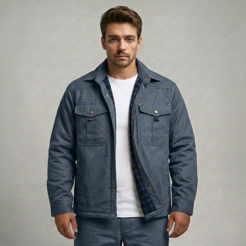 Flannel Plaid Lined Shacket — view 3