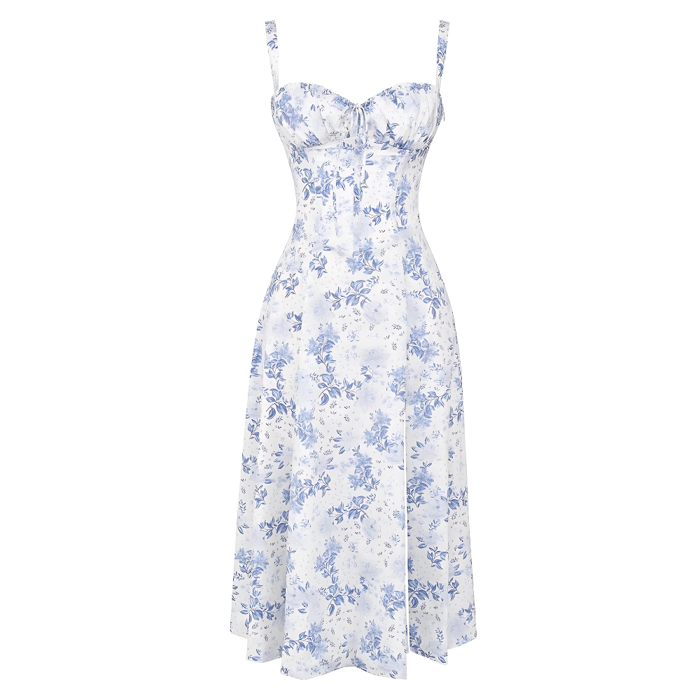 Floral Bustier Midriff Waist Shaper Dress — view 11