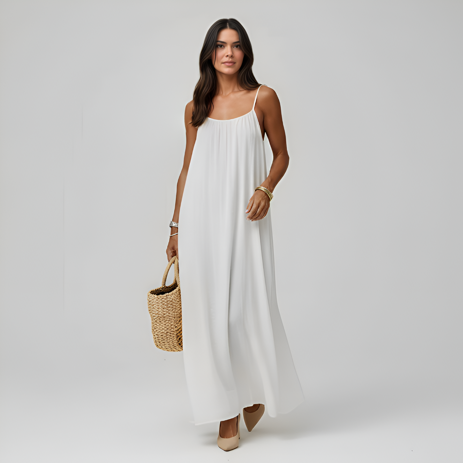 Adjustable Strap Cami Maxi Dress For Women — view 9
