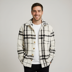 Plaid Fleece Button Down Shirt Jacket — view 3