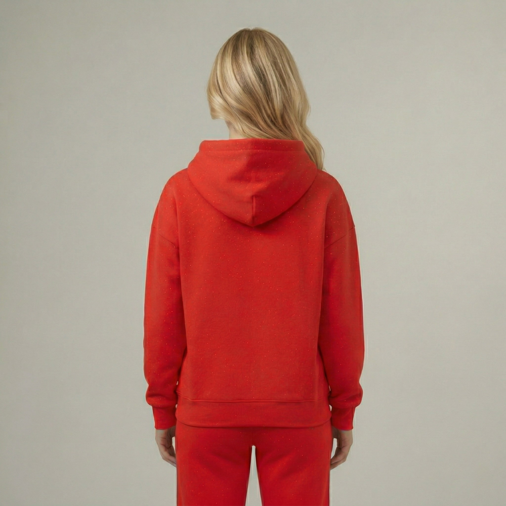 Rhinestone Speckled Pullover Hoodie With Kangaroo Pocket — view 4