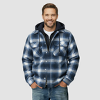 Quilted Hooded Plaid Flannel Jacket — view 4