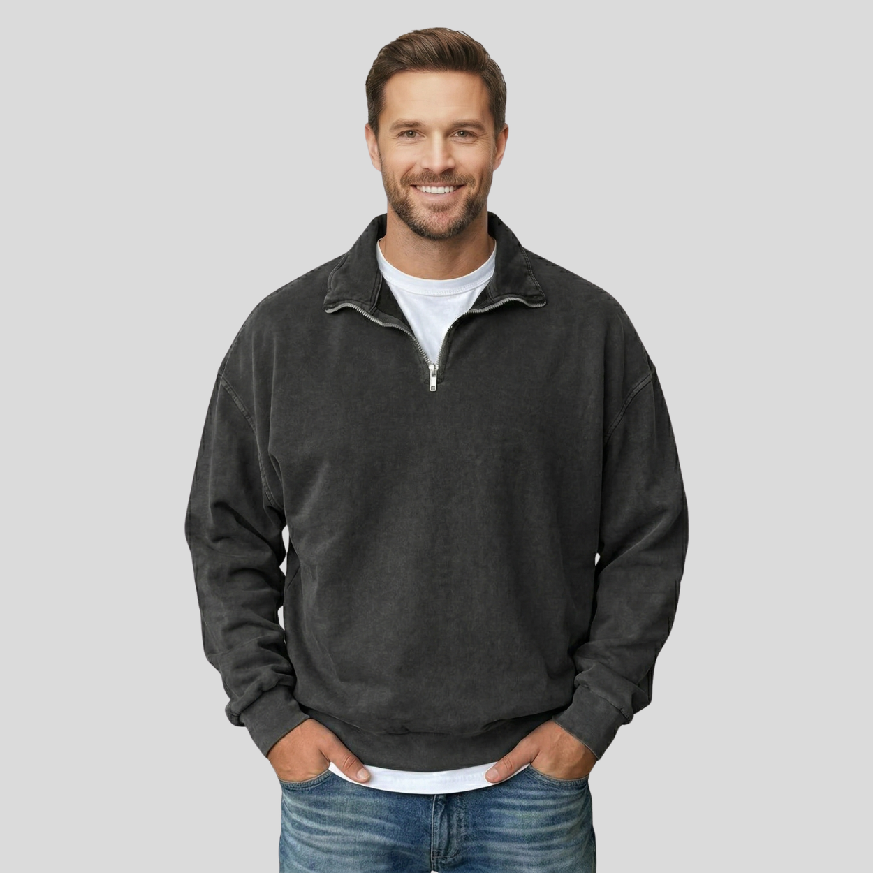 Classic Half Zip Collar Sweatshirt — view 5
