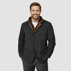 Leather Blazer with Shearling Collar Jacket — view 4