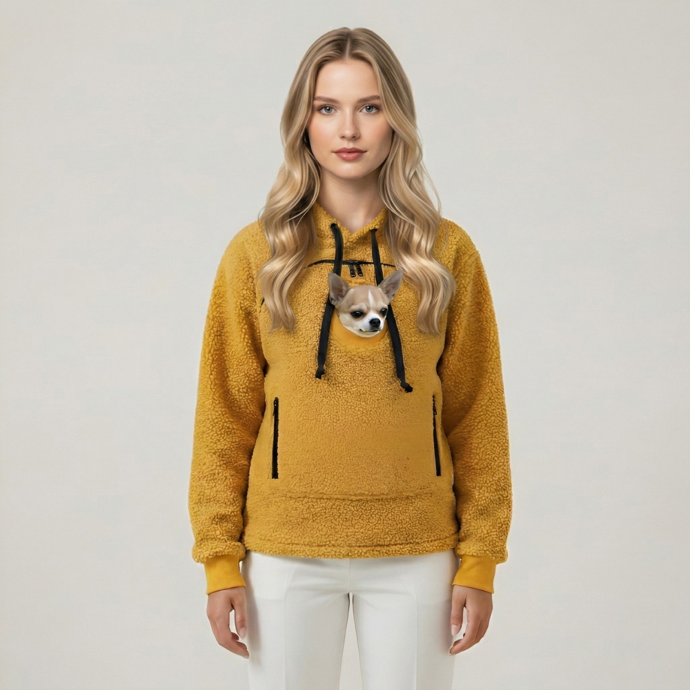 Kangaroo Style Pet Carrying Hoodie With Front Pocket — view 5
