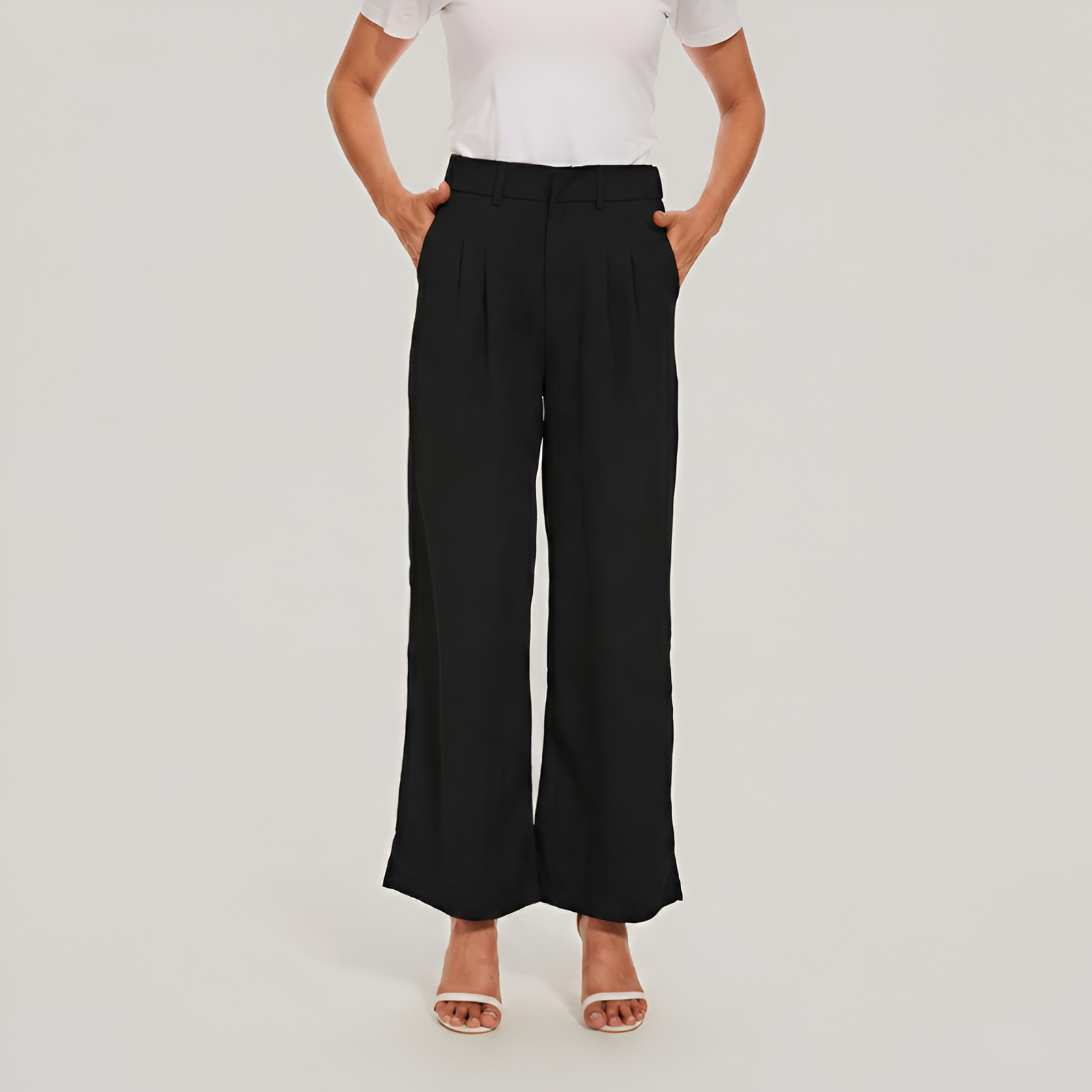 Pleated Front Tailored Full Length Pants — view 5