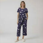 Printed Short Sleeve Capri Sleepwear Set For Women — view 3
