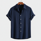 Rayon Linen Blend Button Up Shirt — view 7