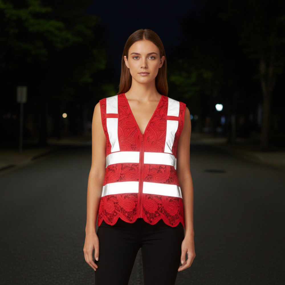 Lace Reflective Vest With Zipper — view 4