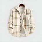 Plaid Fleece Button Down Shirt Jacket — view 6