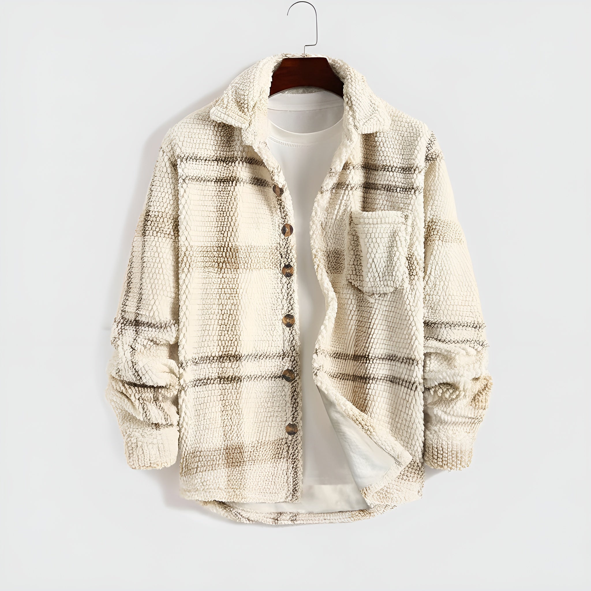 Plaid Fleece Button Down Shirt Jacket — view 6