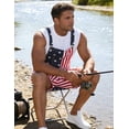 250th Anniversary American Flag Overalls Denim Bib Jumpsuit Shorts Jean Romper for Men(Red White Blue,2XL) — view 6